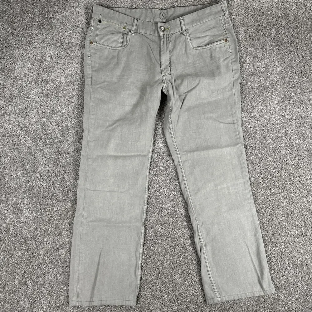 Tommy Bahama Pants Mens 38x34* Light Pigment Dye Gray Linen Cotton Blend (38x30)